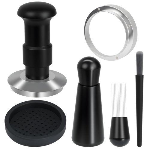 51mm Espresso Tamper Set, 5-IN-1 Espresso Accessories Kit with Coffee Tamper, WDT Tool, Dosing Funnel, Non-slip Mat and Cleaning Brush