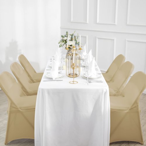 magalo 20 Pack Champagne Spandex Folding Waterproof Chair Cover, Stretch Chair Cover Protector for Wedding, Party, Dining Banquet and Other Special Events