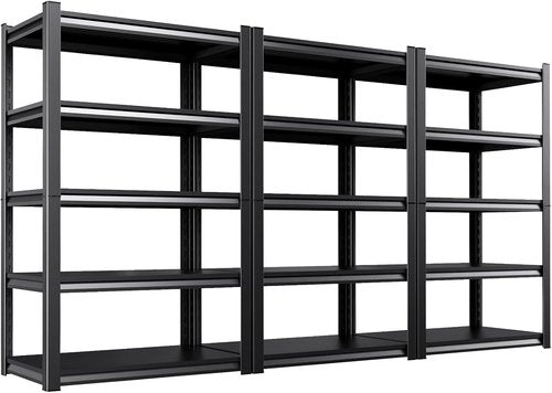 Heavy Duty Metal Shelving Unit by Set of 3 | 5-Tier Adjustable Storage Rack - 2050LBS Capacity, 71”H