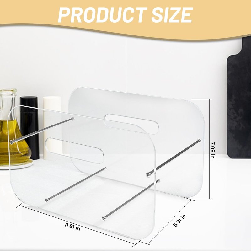 LVQVEV Paper Plate Dispenser, 7-12 Inch Disposable Plates Storage Organizer, Round Square Plastic Foam Paper Plate Acrylic Organizer for Cabinet, Countertop, RV or Outdoor Use (1)