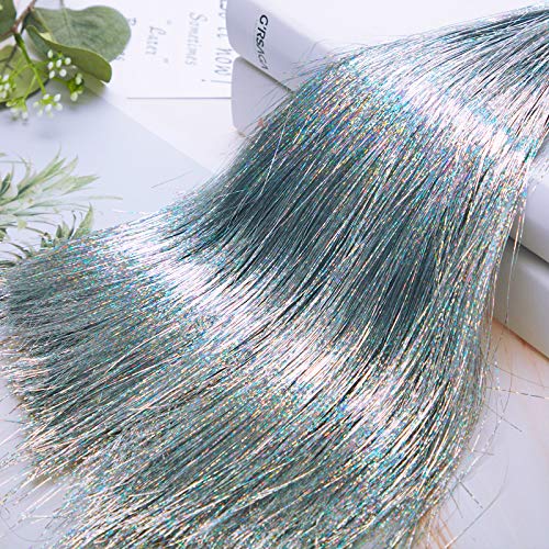 Silver Iridescent Tinsel Icicles Garland for Christmas Tree - 10000 Strands