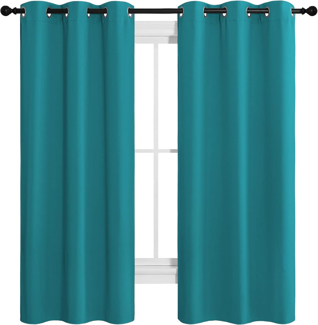 NICETOWN Blackout Curtains - Thermal Insulated Room Darkening Panels for Bedroom | Peacock Teal, 68" Length (2 Pieces)