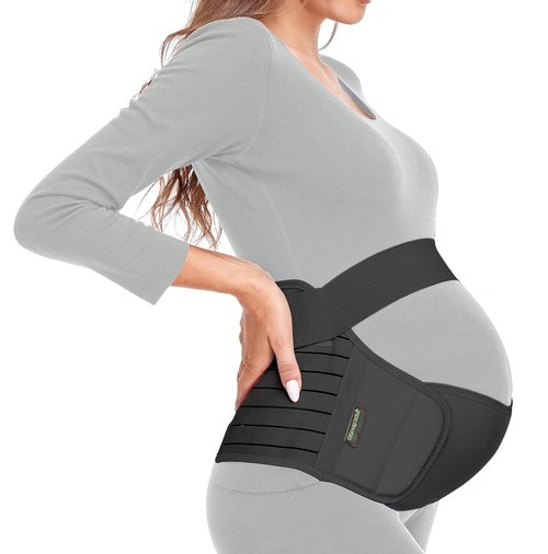 ChongErfei Maternity Support Belt - 3-in-1 Back, Pelvic & Hip Pain Relief | Black, Size L (39.5"-51.3")