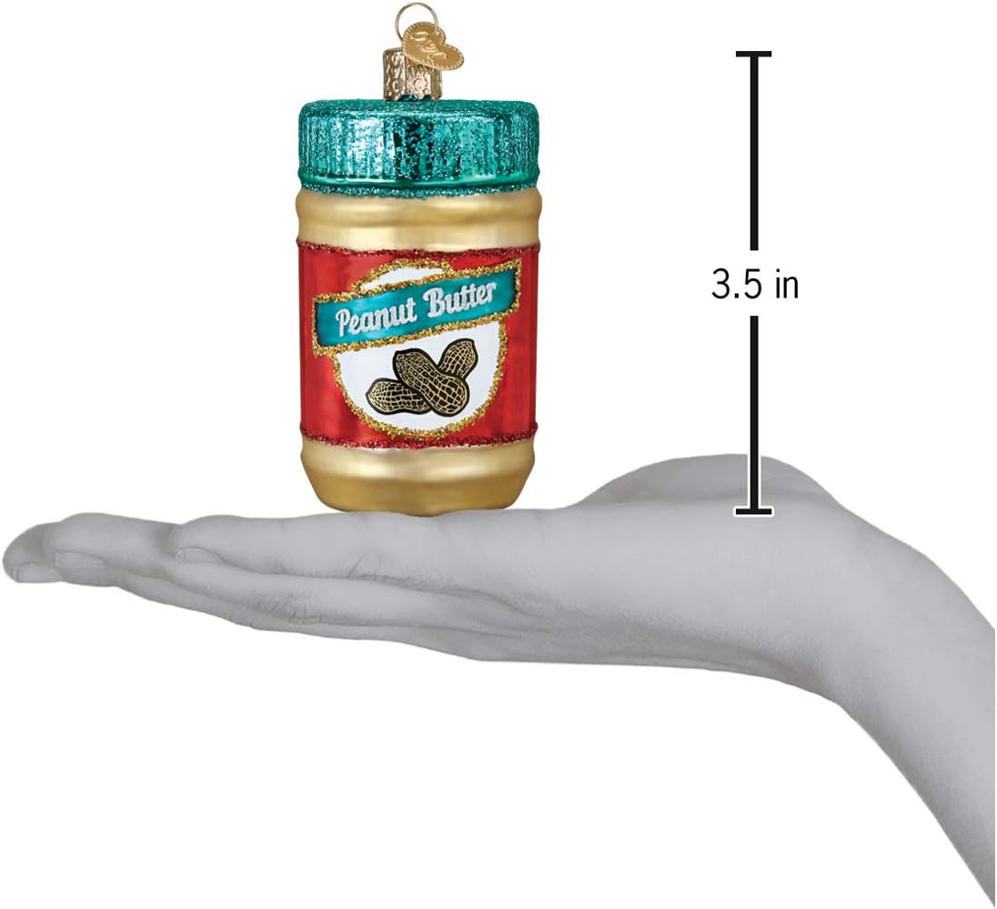 Old World Christmas Glass Blown Ornament - Handcrafted Peanut Butter Jar Decoration for Tree