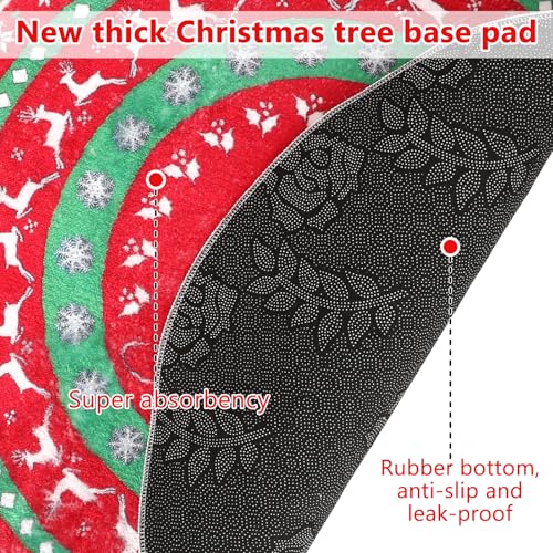 Heavy Duty Christmas Tree Stand Mat 31 Inch Floor Protector with Festive Design