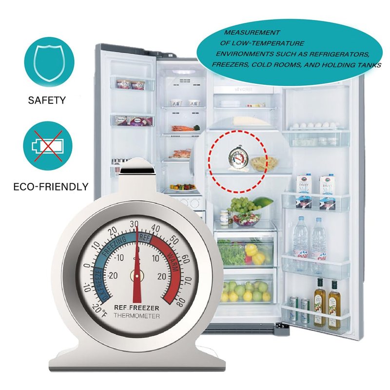 MIANLU 5 Pack Fridge Thermometer - Classic Series with Large Dial and Internal Temperature Gauge - Monitor and Maintain Perfect Temperature in Kitchen Refrigerator