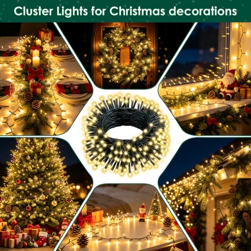 FairyGlim 2-Pack 20ft Battery Christmas String Lights 60 LEDs Warm White