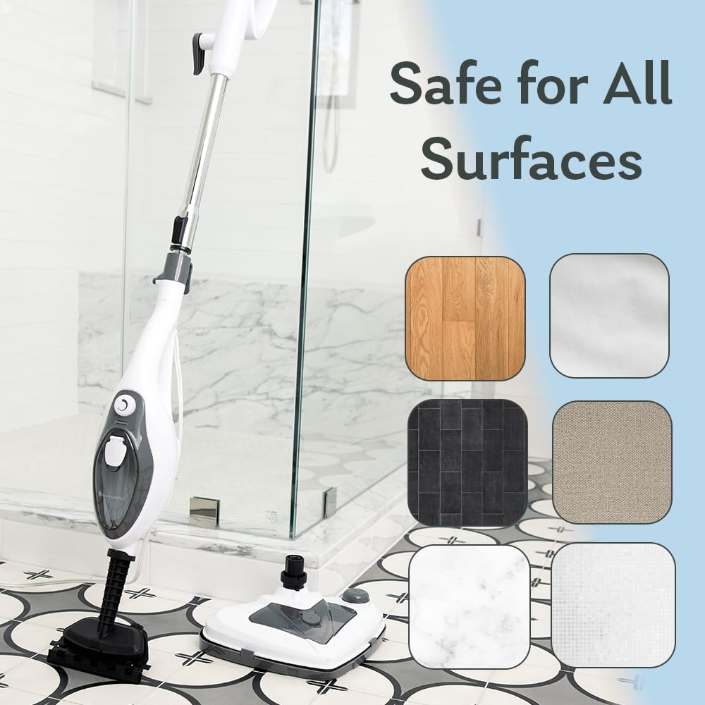 Steam & Go 10-in-1 Multi-Surface Steam Mop - Powerful Deep Cleaning with Heat Technology