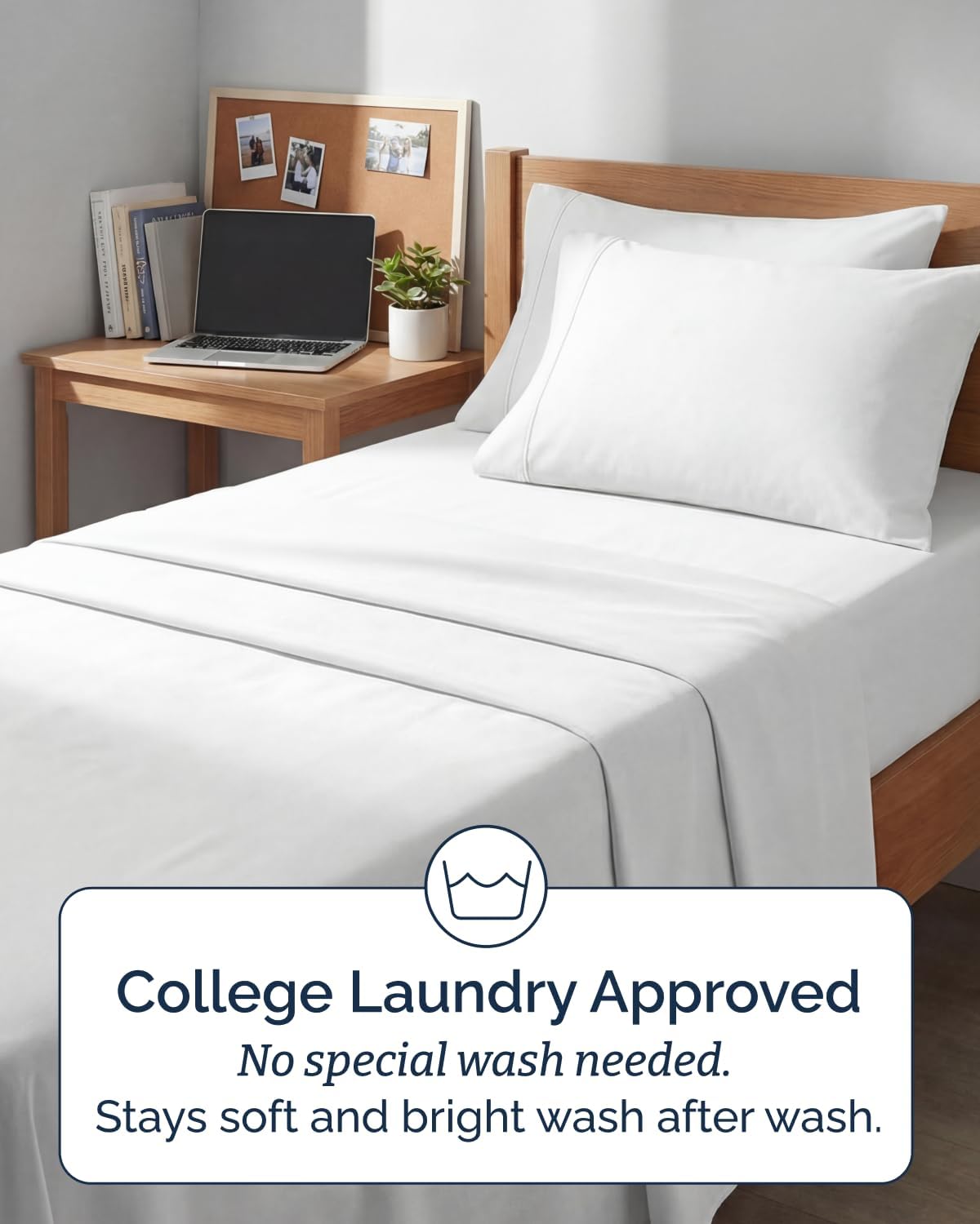 Skiennix Extra Deep Twin XL Sheet Set | 4-Piece Breathable Cooling Sheets - Luxury Hotel Quality - Soft & Wrinkle-Free - White