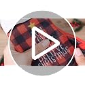 Skylety 24 Pcs Small Christmas Stockings Bulk 9" Buffalo Plaid Red and Black Word Variation