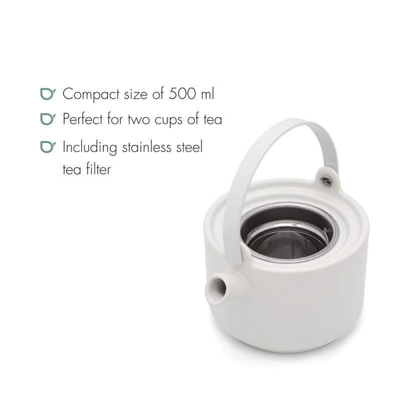 Bredemeijer Tea-for-one Umea White with Bamboo Lid