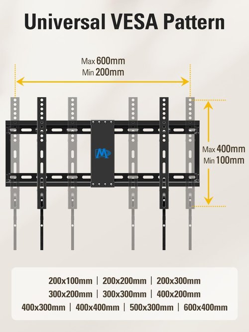 Mounting Dream TV Wall Mount - Universal Tilt for 37-75 Inch TVs | 132lbs Capacity, Low Profile Design