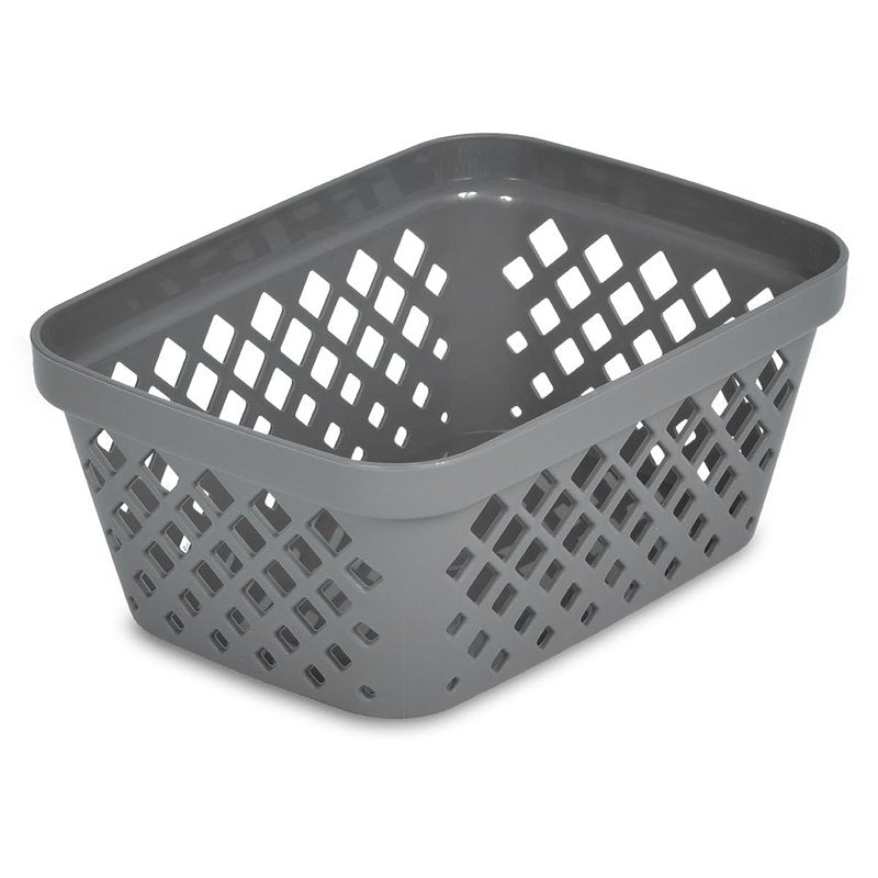 Glad Plastic Storage Basket Set - Multipurpose Drawer Trays, Kitchen Pantry Containers, and Bathroom Bins - 9 Pack Small Organizers, Grey