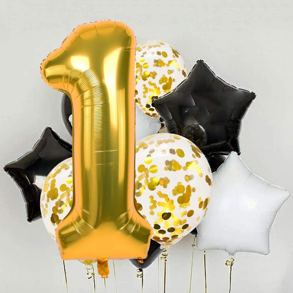 TONIFUL 40 Inch Gold Number Balloons 0-9 | Foil Mylar for Graduation, Weddings & Birthdays