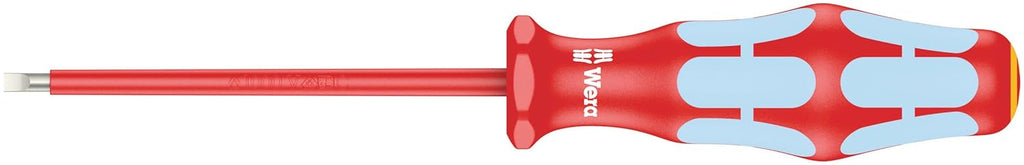 Wera Kraftform VDE 3160i Stainless Steel Slotted Screwdriver - Lasertip, 1/8" Head, 3.19" Blade Length
