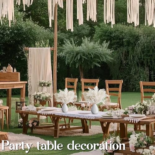 40 Pcs Fluffy White Pampas Grass Stems - Boho Home & Wedding Decor
