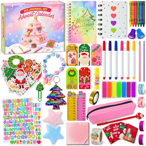 Advent Calendar 2026 for Girls - 24 Day DIY Journal & Stationery Kit Set
