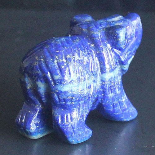 Hand-Carved Lapis Gemstone Bear Figurine | Unique Crystal Animal Sculpture