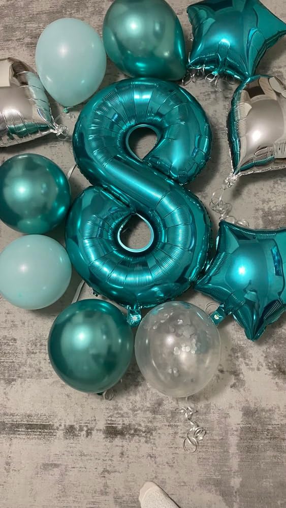 Teal Blue Number 6 Balloon - 40 Inch Birthday Decoration for 6th Birthday Party Supplies