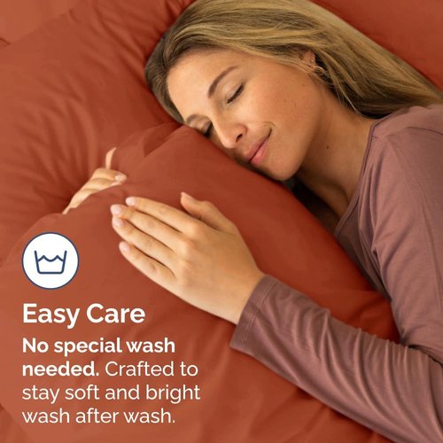 King Standard Pillow Cases - Soft Hotel Quality, Fade-Free & Wrinkle Resistant - 2 Piece Set in Terracotta