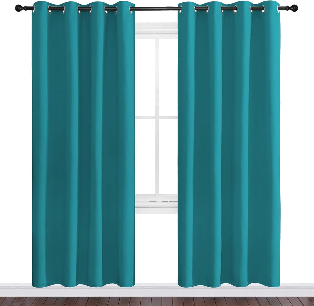 NICETOWN Blackout Curtains - Thermal Insulated Room Darkening Panels, 78 Inch Length, Peacock Teal (2 Pieces)