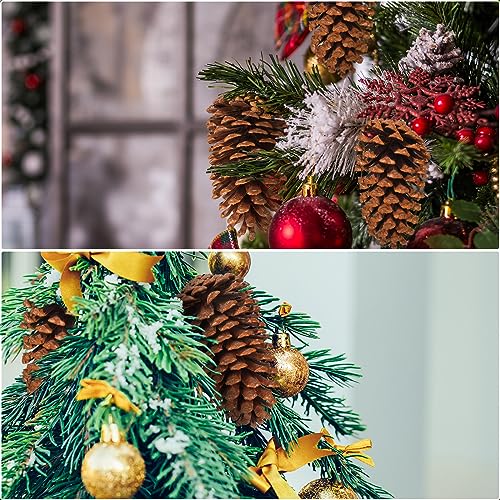 Huwena 24 Pcs Large Natural Pine Cones 5-6 Inches for Holiday Decor, Unscented