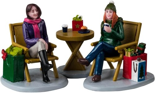 Lemax Christmas Shopping Break Figurines - Set of 3 Festive Holiday Decor