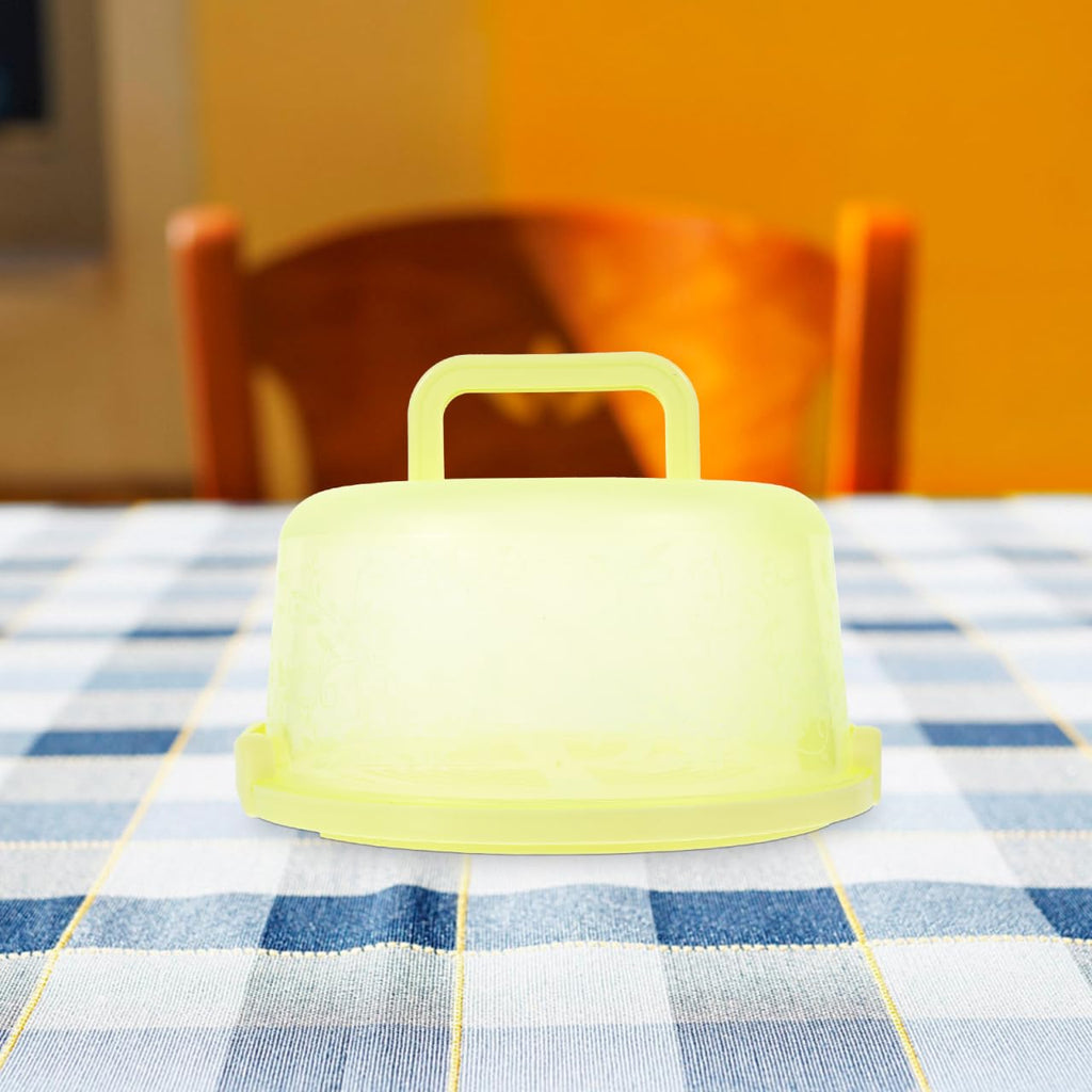 YARNOW Portable Cake Carrier with Handle 9.75 Inch Transparent Plastic Cake Box Kitchen Baking Storage Container for Birthday Parties Outdoor Use