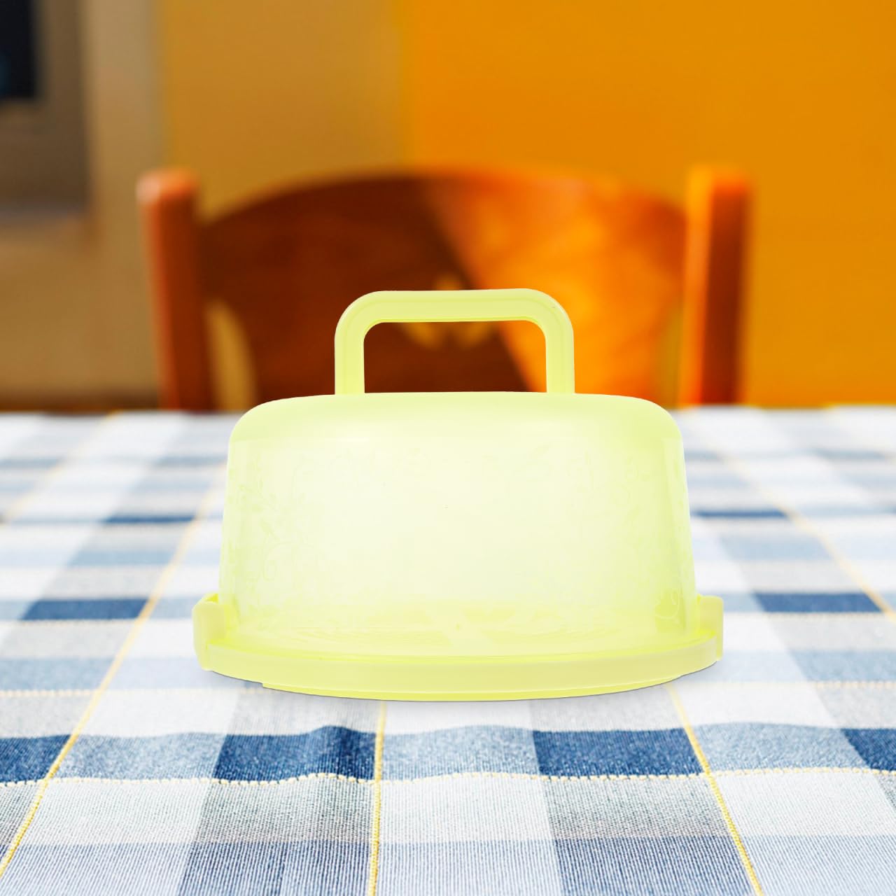 YARNOW Portable Cake Carrier with Handle 9.75 Inch Transparent Plastic Cake Box Kitchen Baking Storage Container for Birthday Parties Outdoor Use