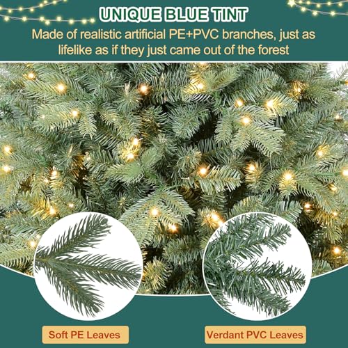 6 FT Prelit Slim Pencil Artificial Christmas Tree with 300 Lights & Metal Stand
