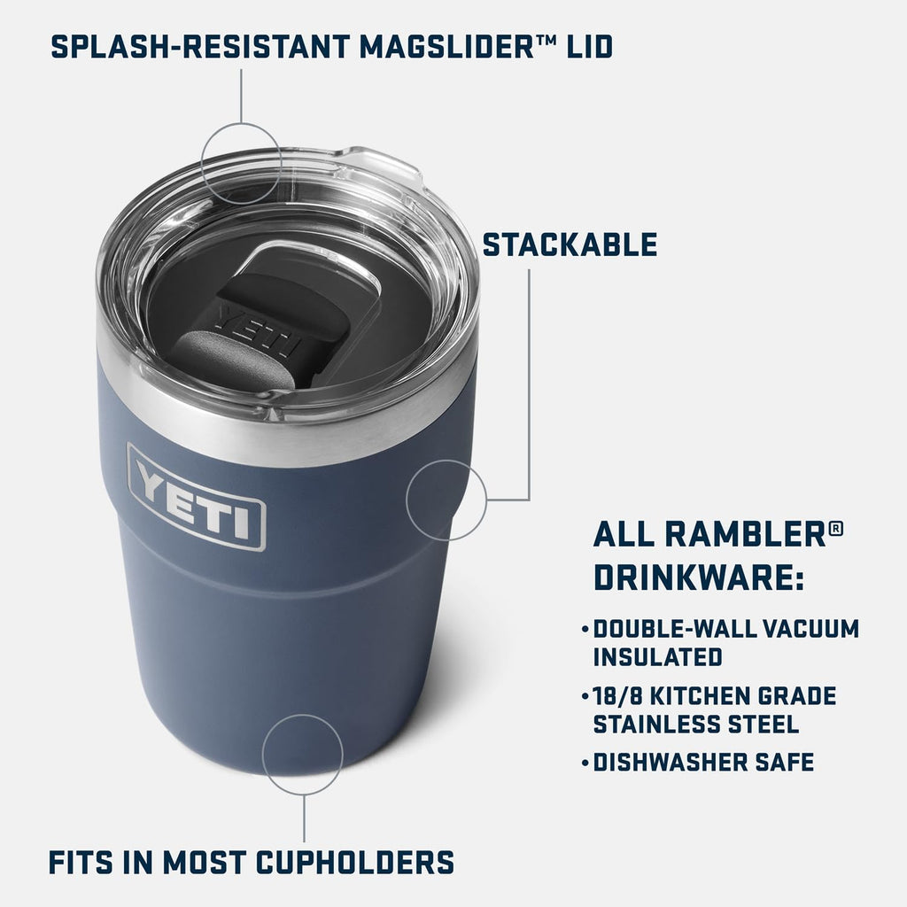 YETI Rambler 16 oz Stackable Tumbler - Vacuum Insulated Stainless Steel with MagSlider Lid | Durable & Convenient