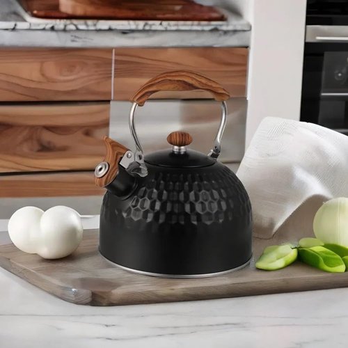 Tea Kettle Stovetop Whistling Teakettle Teapot, Stainless Steel, 2.5 L Black