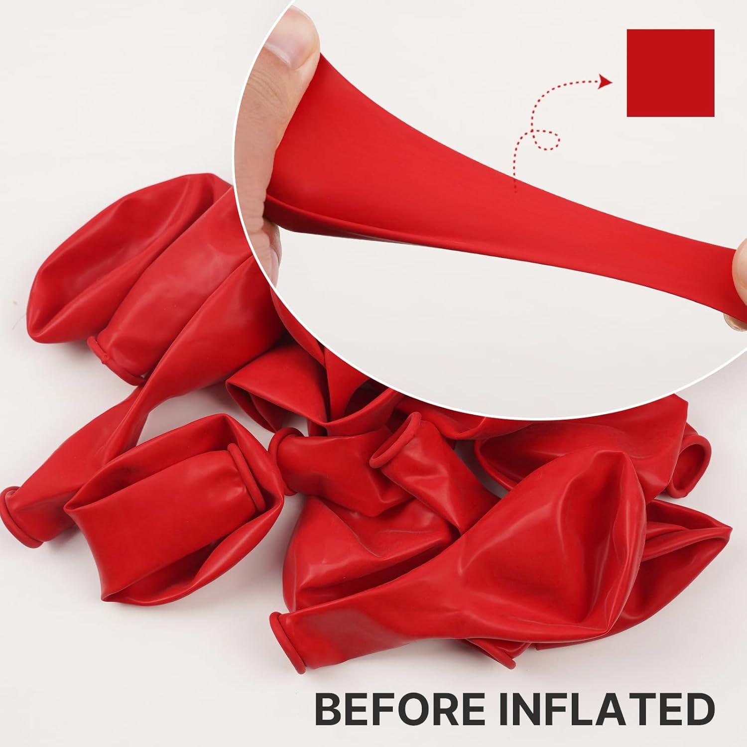 PartyWoo Red Balloons - 50 Pcs Mini Matte 5-Inch Latex Balloons for Celebrations & Events
