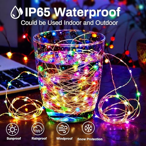 ZGWJ Fairy Lights Battery Operated 12 Pack 20 LED 7ft Waterproof USB-Optional Colorful String Lights with 3 Modes