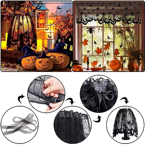 Halloween Spiderweb Tablecloth Runner Bat Decor Set for Spooky Home