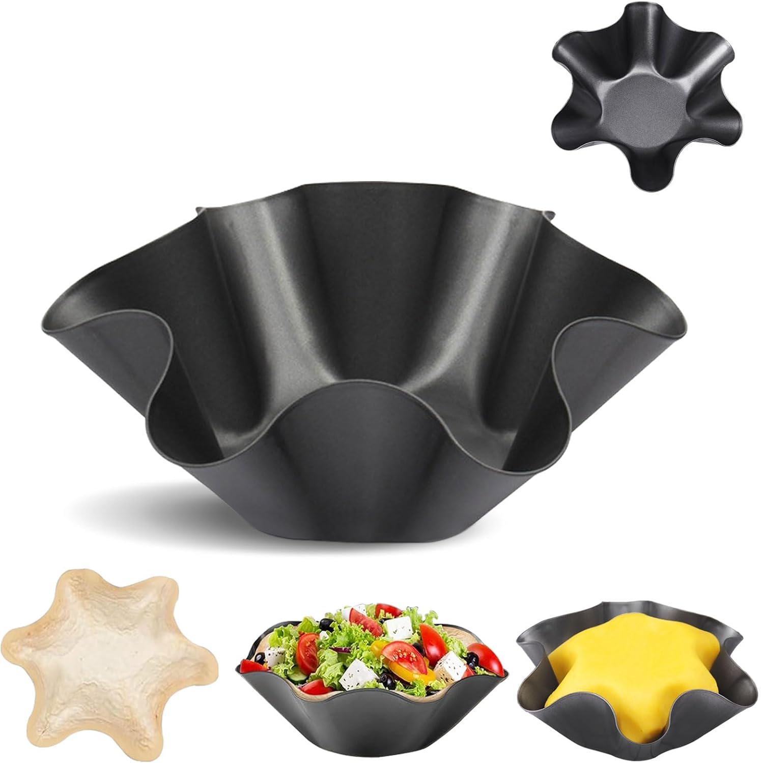 Nonstick Taco Shell Bowl by [Brand Name] - Carbon Steel Tortilla Maker for Home Cooking | 6.5in
