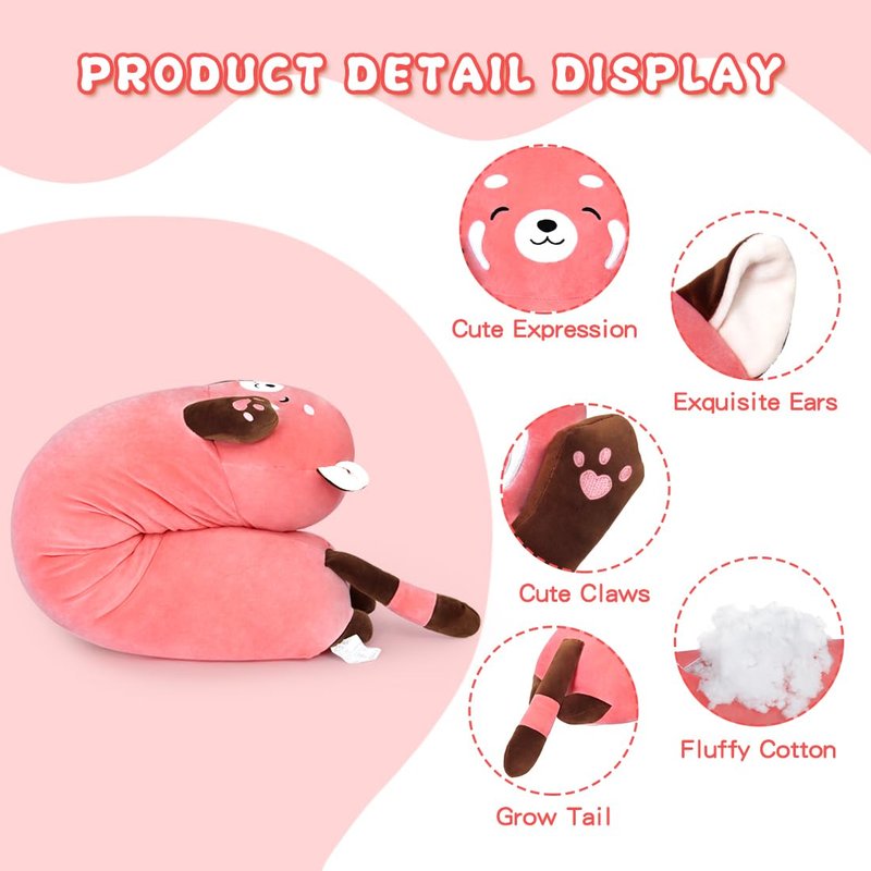 Yeqivo Cute Long Raccoon Plush Toy, Soft Hugging Plush Pillow, Kids Raccoon Plush for Girlfriend (Pink, 90cm/35.4inch)