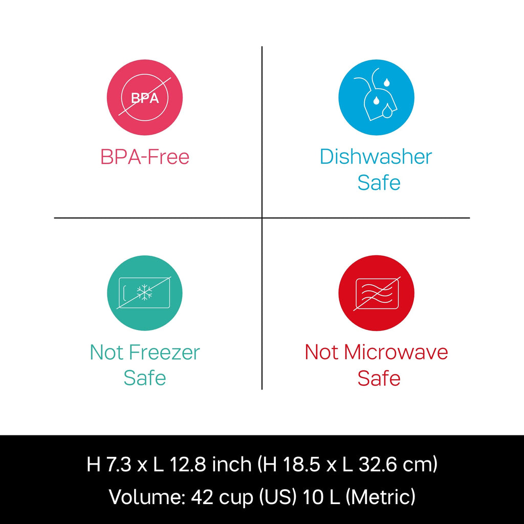 Tupperware Brand Thatsa Mega Prep & Storage Bowl, 10L (42 Cup) - Dishwasher Safe & BPA Free - Airtight, Leak-Proof Food Container with Lid - Extra Large & Lightweight