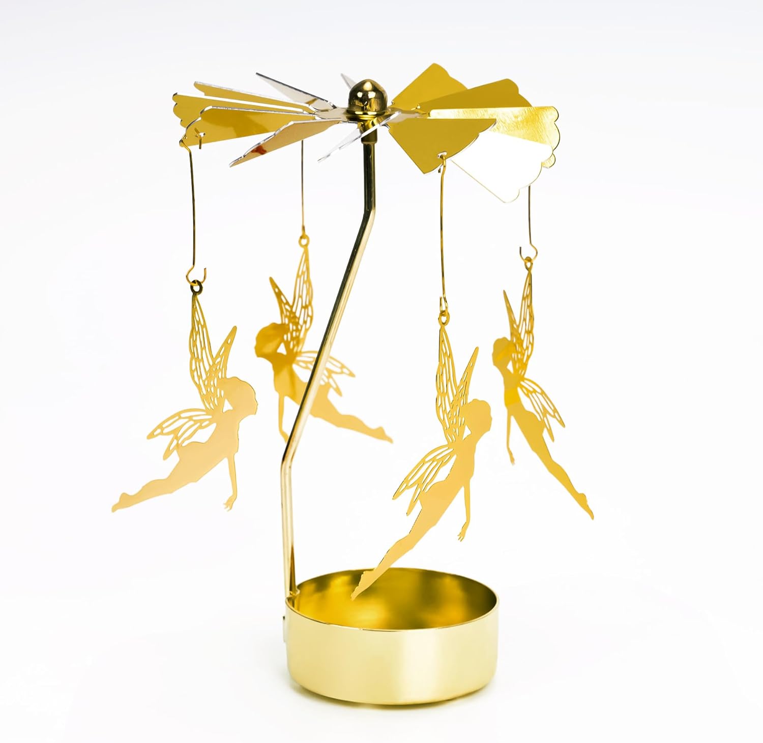Skiennix Spinning Candle Holder - Gold Fairy Carousel Tea Light Spinner for Festive Home Decor