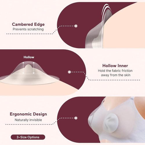 Momcozy 999 Silver Nipple Shields - Hole-Free Design for Breastfeeding Newborns | Regular Size