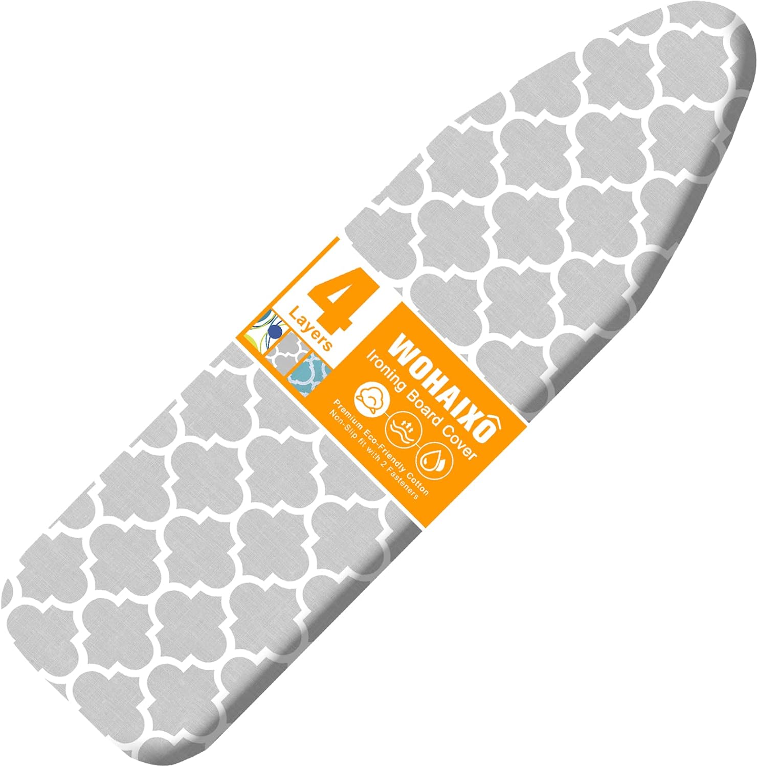 Regine Switzerland Ironing Board Cover - Extra Thick 4-Layer Standard Size 15" x 54" | Scorch & Stain Resistant with Elastic Edge