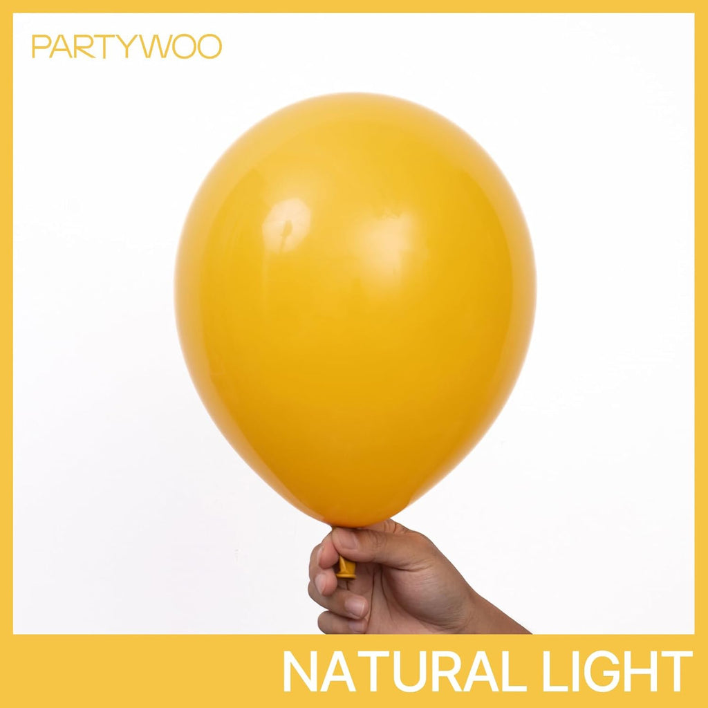 PartyWoo Mustard Yellow Balloons - 101pcs 12 Inch Boho Fall Decor for Birthdays & Showers