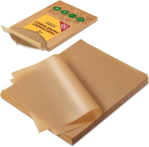 Katbite 200 Pcs Heavy-Duty Unbleached Parchment Paper Sheets - Perfect for Baking, Cooking & Frying (9x13 Inch)
