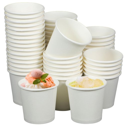 JECOMPRIS Disposable Paper Cups, 1 oz (30ml) 100 Pack White Tasting Cups for Supermarket Sampling, Small Espresso Shot Containers for Bathroom Mouthwash and Medicine