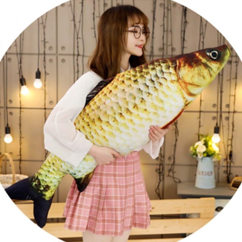 OUKEYI 3D Soft Fish Cushion Carp Plush Pillow,31inch /78cm Stuffed Carp Toy,Simulation Carp Plush Pillow Plush Throw Pillow, Home Ddecoration Kids Pillow Gift Stuffed Animal Toy