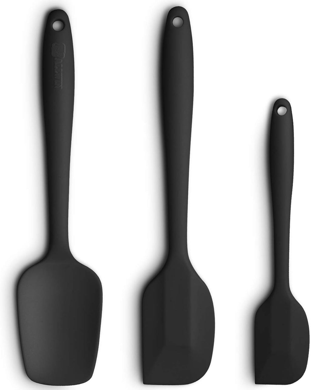 Skiennix Silicone Spatula Set - Ergonomic High Heat-Resistant Design | 3-Piece Non-Stick Black