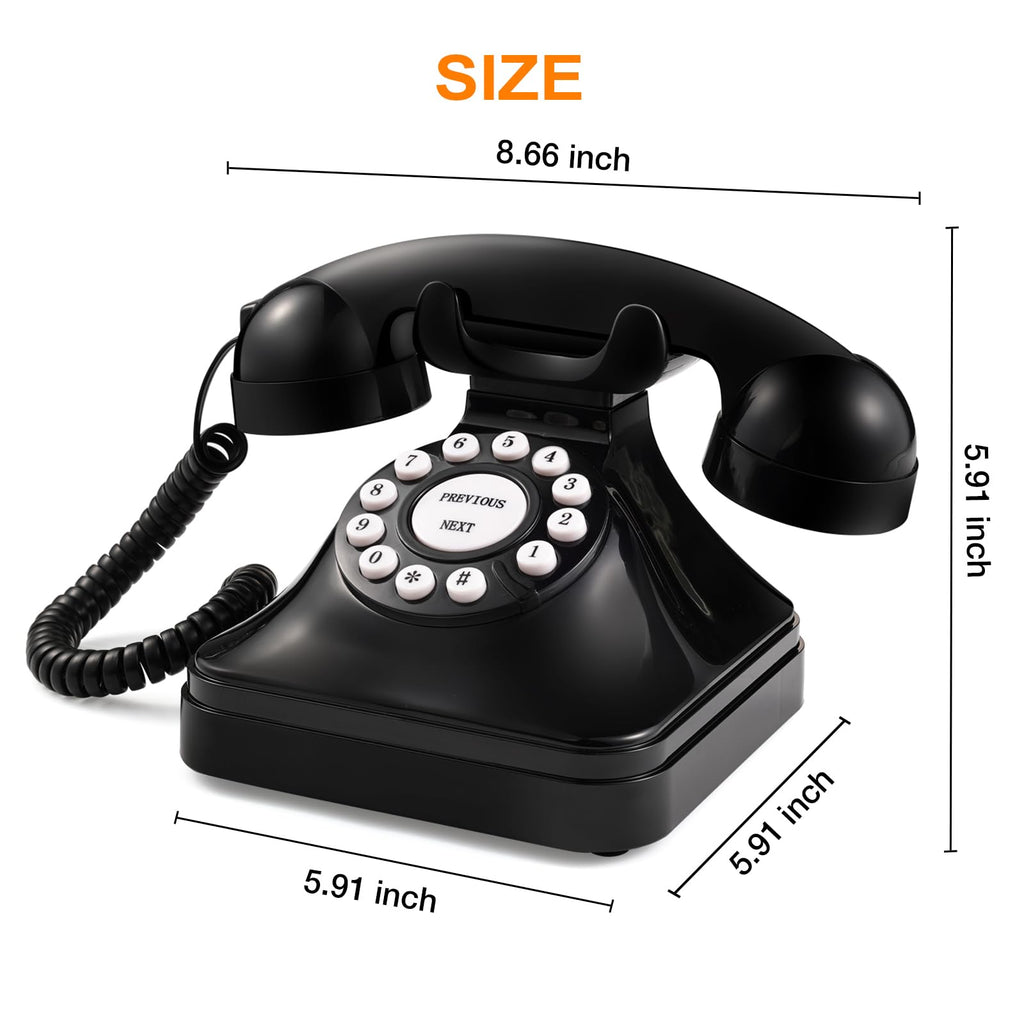 Rotkfst Guest Book Audio Wedding Phone,Record Voice Messages,Retro Guest Book for Wedding or Birthday Party Message Voicemail,Save The Blessings of Your Relatives and Friends（Black Gray）