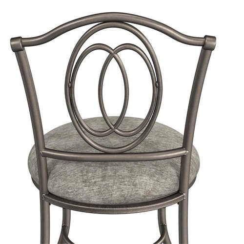 Hillsdale Emerson Metal Vanity Stool, Silver, 51053A