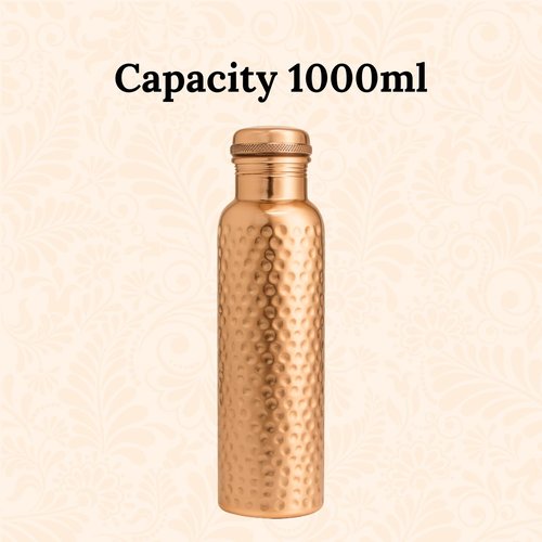 SuperGeneriX 34 oz Copper Water Bottle | Leakproof & Durable Metal | Lightweight & Reusable Tamba Bottle for Home, Office & Gym (Copper Hammered)