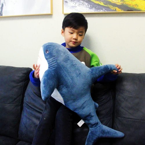 Ryttir 31 Inch XL Giant Shark Stuffed Animals,Chubbier Shark Pillow Soft Shark Plush Shark Body Pillow Stuffed Shark Décor, Perfect Chrismas Stress Relief Gift for Kids Women